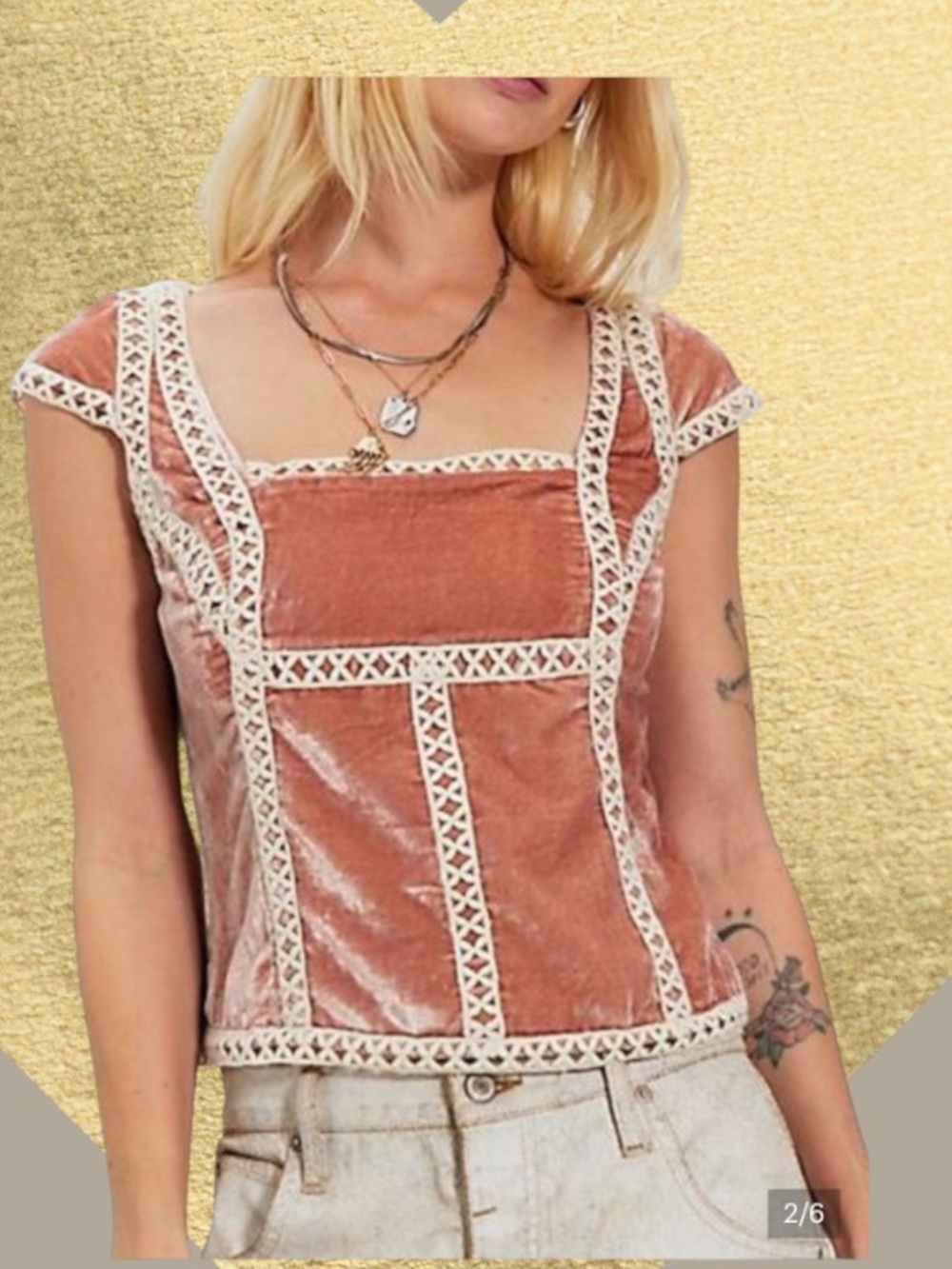 FREE PEOPLE TYLER VELVET EMBROIDERED CORSET TOP SP